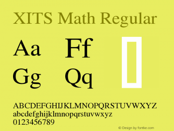 XITS Math Regular Version $version 图片样张
