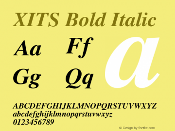 XITS Bold Italic Version 1.108 Font Sample