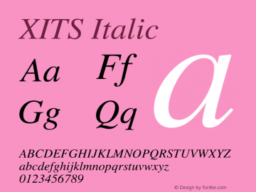XITS Italic Version $version  Font Sample