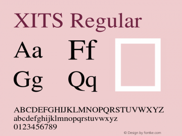 XITS Regular Version 1.108 Font Sample