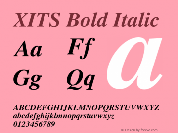 XITS Bold Italic Version 1.108 Font Sample