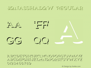 JonasShadow Regular 1.005 Font Sample