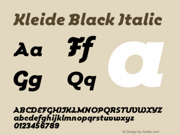 Kleide Black Italic Version 1.000; initial release图片样张