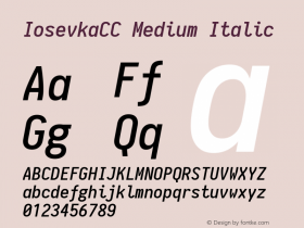 IosevkaCC Medium Italic 1.7.5; ttfautohint (v1.5)图片样张