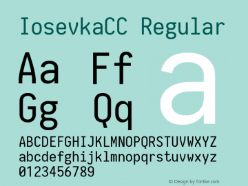 IosevkaCC Regular 1.7.5; ttfautohint (v1.5) Font Sample