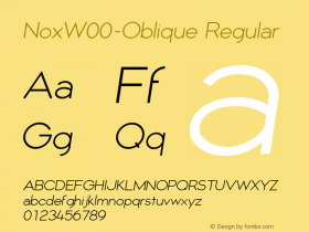 NoxW00-Oblique Regular Version 1.10 Font Sample