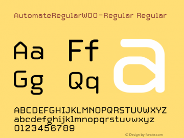 AutomateRegularW00-Regular Regular Version 1.10 Font Sample