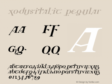 XodusItalic Regular Version 4.10 Font Sample