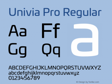 Univia Pro Regular Version 1.000 Font Sample