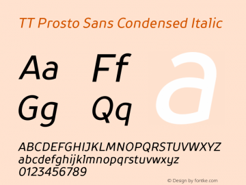TT Prosto Sans Condensed Italic Version 1.000图片样张