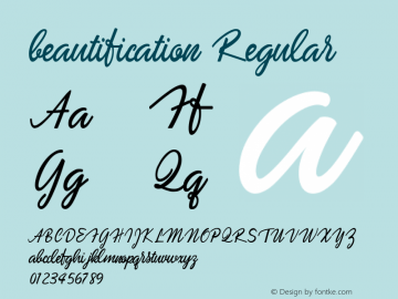 beautification Regular 1.000 Font Sample