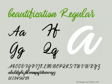 beautification Regular 1.000 Font Sample