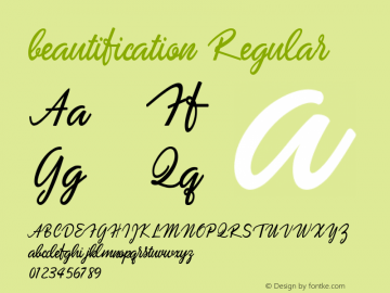 beautification Regular 1.000 Font Sample