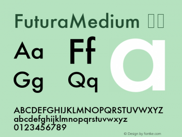 FuturaMedium 中等 6.1d5e1 Font Sample