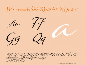 WinsomeW00-Regular Regular Version 1.00 Font Sample