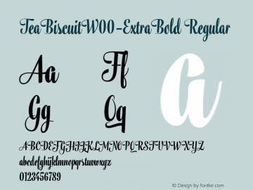 TeaBiscuitW00-ExtraBold Regular Version 4.00 Font Sample