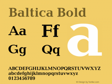 Baltica Bold Version 1.001 Font Sample
