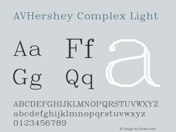 AVHershey Complex Light Version 000.001图片样张