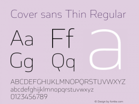 Cover sans Thin Regular Version 1.000;PS 001.000;hotconv 1.0.70;makeotf.lib2.5.58329 Font Sample