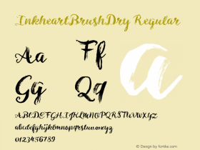 InkheartBrushDry Regular Version 1.000 Font Sample