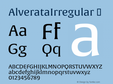 AlverataIrregular ☞ Version 1.000;com.myfonts.easy.type-together.alverata.irregular-regular.wfkit2.version.4os3图片样张