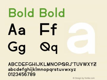 Bold Bold Version 1.000 Font Sample