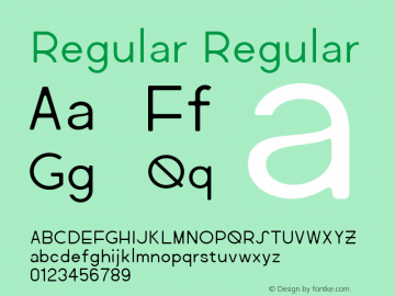 Regular Regular Version 1.000 Font Sample