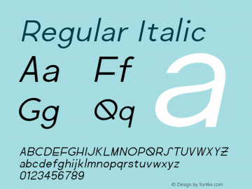 Regular Italic Version 1.000图片样张