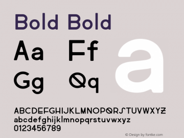Bold Bold Version 1.000 Font Sample