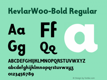 KevlarW00-Bold Regular Version 5.00 Font Sample