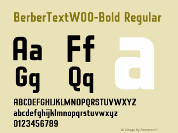 BerberTextW00-Bold Regular Version 2.00 Font Sample
