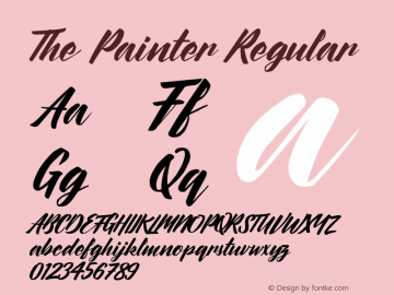 The Painter Regular Version 1.000 Font Sample