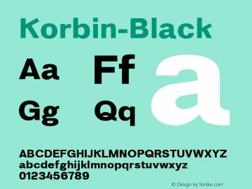 Korbin-Black ☞ Version 1.000;com.myfonts.easy.talbot.korbin.black.wfkit2.version.47mR图片样张