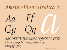 Amster-BlancaItalica ☞ Version 1.000;PS 001.000;hotconv 1.0.70;makeotf.lib2.5.58329;com.myfonts.easy.pampatype.amster.blanca-italica.wfkit2.version.4mdC图片样张