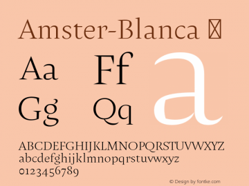 Amster-Blanca ☞ Version 1.000;PS 001.000;hotconv 1.0.70;makeotf.lib2.5.58329;com.myfonts.easy.pampatype.amster.blanca-regular.wfkit2.version.4mdB图片样张