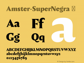 Amster-SuperNegra ☞ Version 1.000;PS 001.000;hotconv 1.0.70;makeotf.lib2.5.58329;com.myfonts.easy.pampatype.amster.super-negra.wfkit2.version.4mdK图片样张