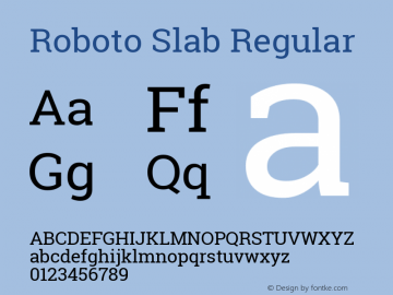 Roboto Slab Regular Version 1.100263; 2013; ttfautohint (v0.94.20-1c74) -l 8 -r 12 -G 200 -x 14 -w 