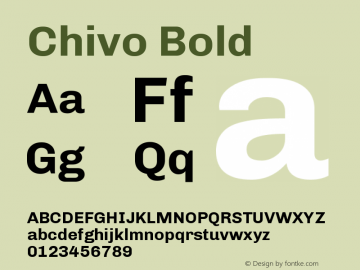 Chivo Bold Version 1.004;PS 001.004;hotconv 1.0.88;makeotf.lib2.5.64775 Font Sample