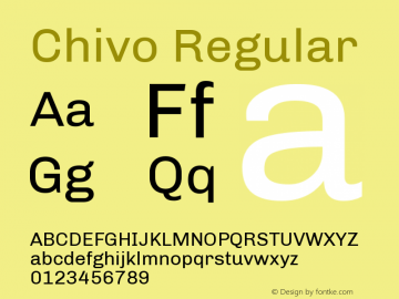 Chivo Regular Version 1.004;PS 001.004;hotconv 1.0.88;makeotf.lib2.5.64775 Font Sample