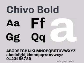 Chivo Bold Version 1.006;PS 001.006;hotconv 1.0.88;makeotf.lib2.5.64775 Font Sample