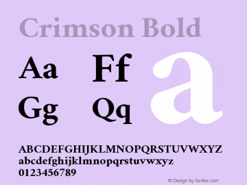 Crimson Bold Version 0.8 Font Sample