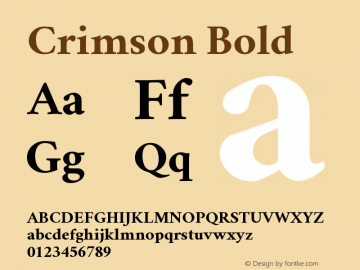 Crimson Bold Version 0.8 Font Sample