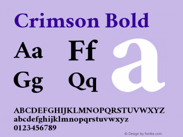 Crimson Bold Version 0.8 Font Sample