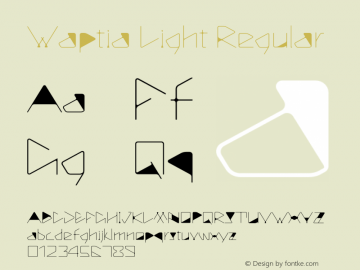 Waptia Light Regular Version 1.00 2016 Font Sample