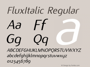 FluxItalic Regular Version 4.10图片样张