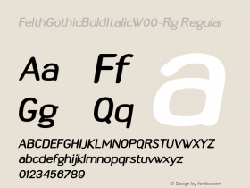 FelthGothicBoldItalicW00-Rg Regular Version 1.10图片样张