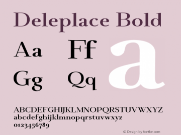 Deleplace Bold Version 1.000 Font Sample