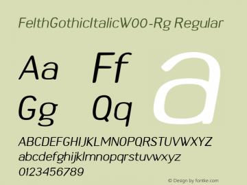 FelthGothicItalicW00-Rg Regular Version 1.10图片样张