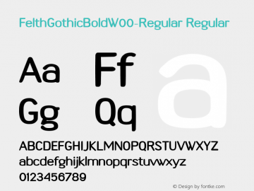 FelthGothicBoldW00-Regular Regular Version 1.10 Font Sample