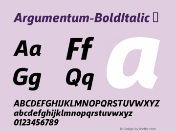 Argumentum-BoldItalic ☞ Version 2.000;com.myfonts.easy.kostic.argumentum.bold-italic.wfkit2.version.4622图片样张